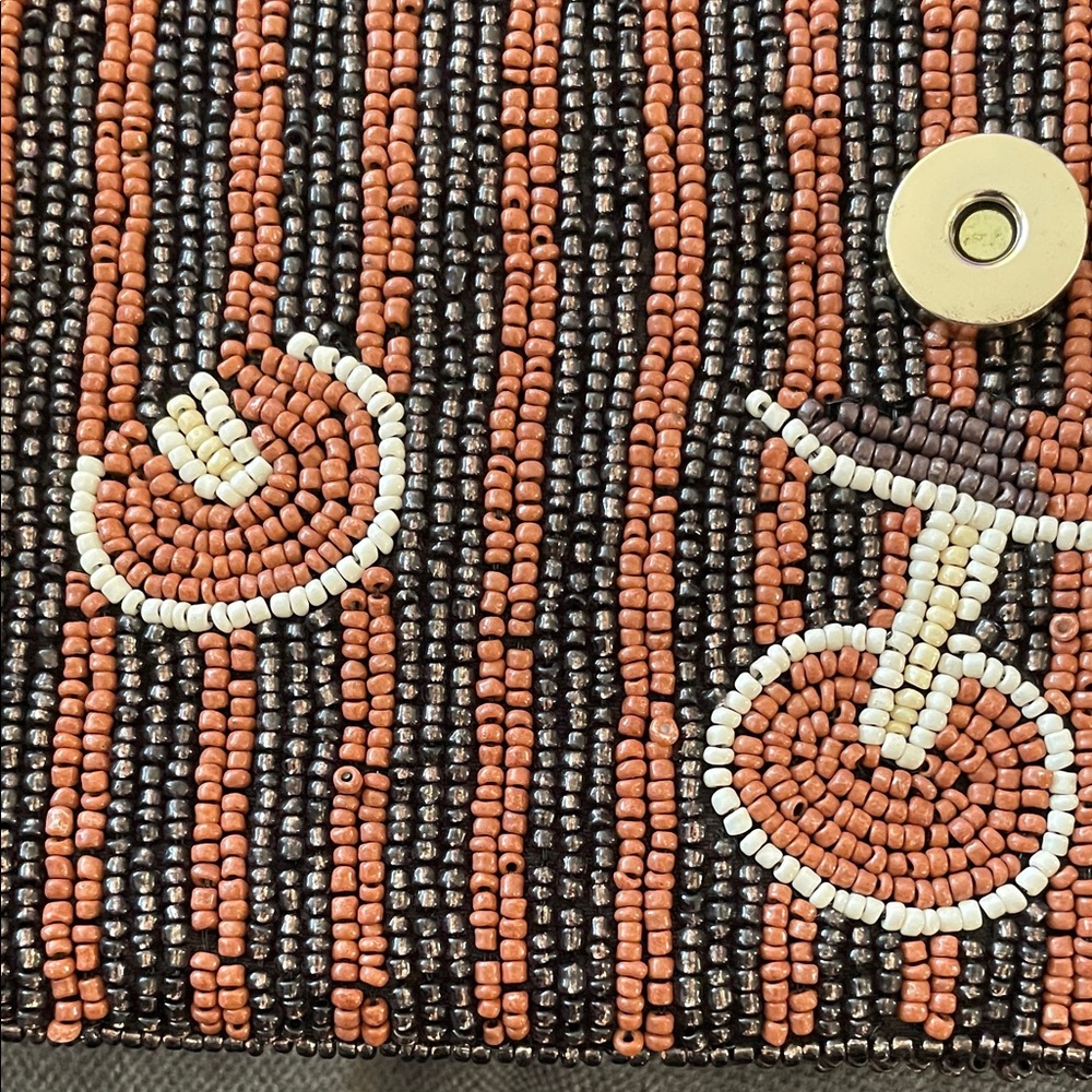 Viral Beaded Cocktail Design Clutch and Wallet Set with key chain - Picture 8 of 15